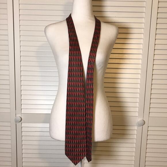 Zionetti Italian Silk Geometric Long Wide Men Necktie - Picture 2 of 5